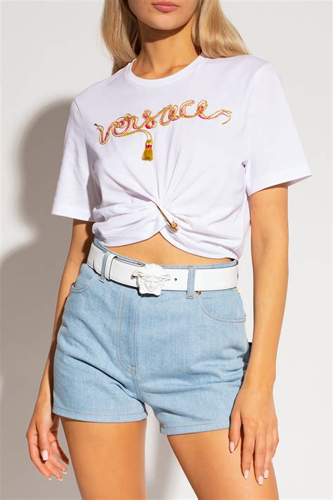 versace women's sweatpants|Versace denim shorts.